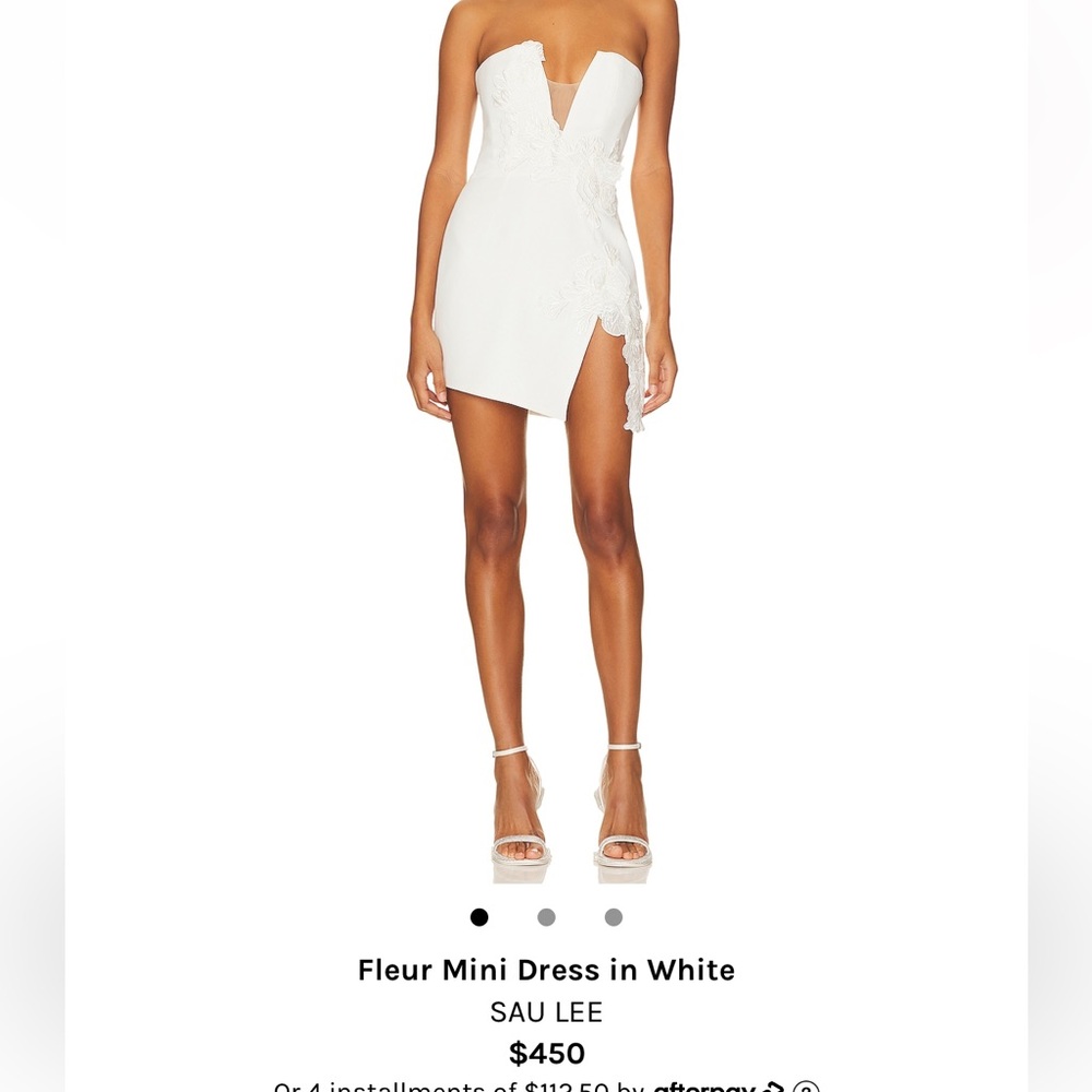 SAU LEE Fluer Mini Dress in White - Size 8